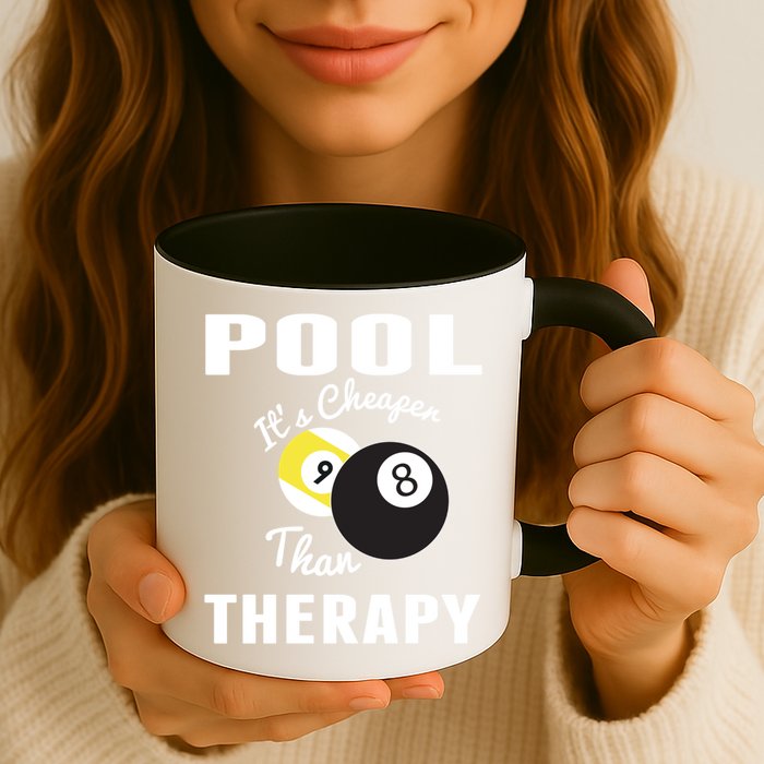 Father's Day POOL IT'S CHEAPER THAN THERAPY BILLIARDS POOL PLAYER Gift For Dad Mug
