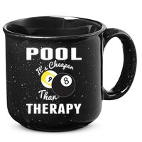 Father's Day POOL IT'S CHEAPER THAN THERAPY BILLIARDS POOL PLAYER Gift For Dad 15oz Campfire Ceramic Mug