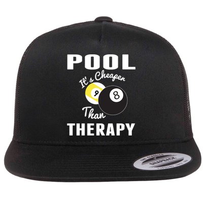 Father's Day POOL IT'S CHEAPER THAN THERAPY BILLIARDS POOL PLAYER Gift For Dad Flatbill Hat