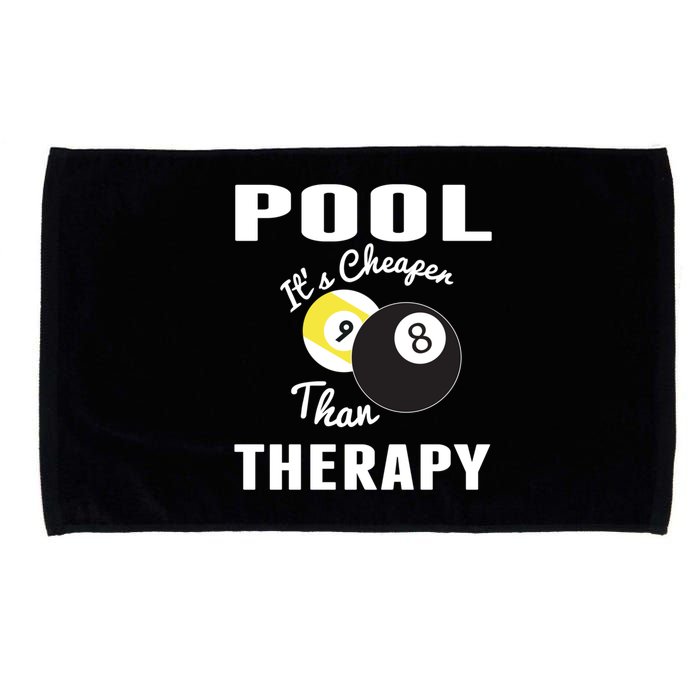 Father's Day POOL IT'S CHEAPER THAN THERAPY BILLIARDS POOL PLAYER Gift For Dad Microfiber Hand Towel