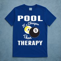 Father's Day POOL IT'S CHEAPER THAN THERAPY BILLIARDS POOL PLAYER Gift For Dad T-Shirt