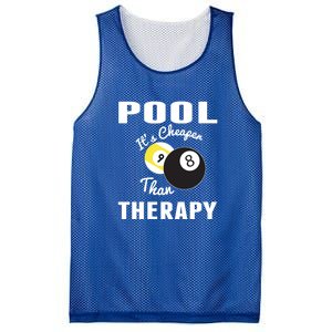 Father's Day POOL IT'S CHEAPER THAN THERAPY BILLIARDS POOL PLAYER Gift For Dad Mesh Reversible Basketball Jersey Tank