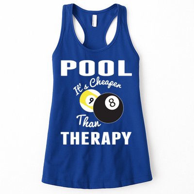 Father's Day POOL IT'S CHEAPER THAN THERAPY BILLIARDS POOL PLAYER Gift For Dad Womens Tank Top