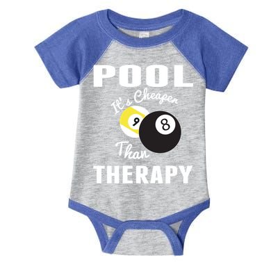 Father's Day POOL IT'S CHEAPER THAN THERAPY BILLIARDS POOL PLAYER Gift For Dad Infant Baby Jersey Bodysuit