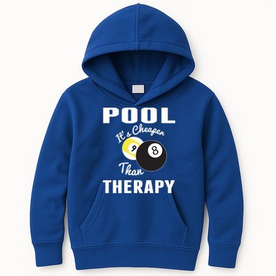 Father's Day POOL IT'S CHEAPER THAN THERAPY BILLIARDS POOL PLAYER Gift For Dad Kids Hoodie