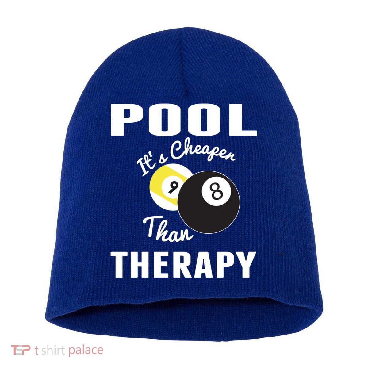 Father's Day POOL IT'S CHEAPER THAN THERAPY BILLIARDS POOL PLAYER Gift For Dad Short Acrylic Beanie