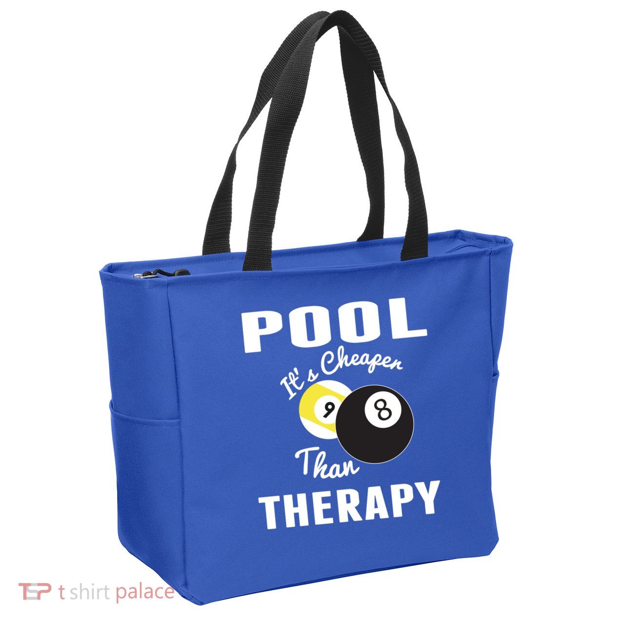 Father's Day POOL IT'S CHEAPER THAN THERAPY BILLIARDS POOL PLAYER Gift For Dad Zip Tote Bag