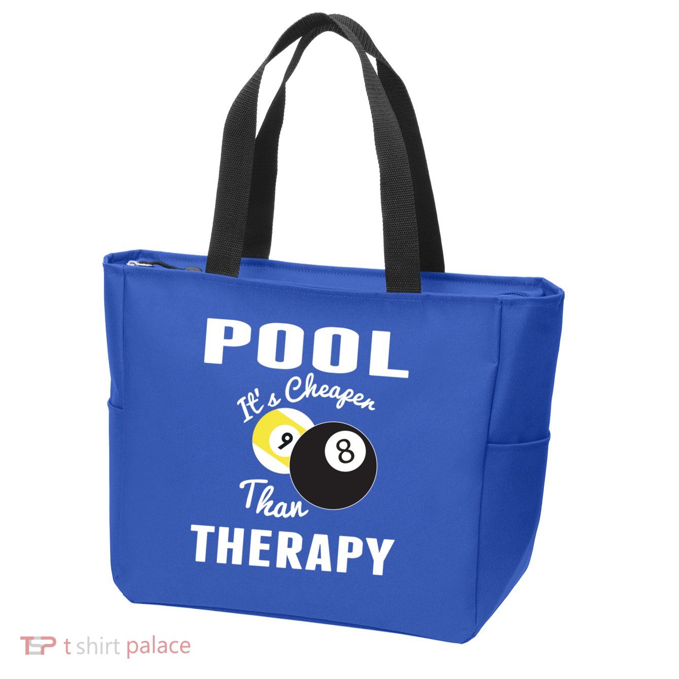 Father's Day POOL IT'S CHEAPER THAN THERAPY BILLIARDS POOL PLAYER Gift For Dad Zip Tote Bag