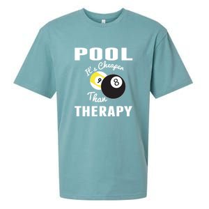 Father's Day POOL IT'S CHEAPER THAN THERAPY BILLIARDS POOL PLAYER Gift For Dad Sueded Cloud Jersey T-Shirt