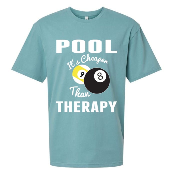 Father's Day POOL IT'S CHEAPER THAN THERAPY BILLIARDS POOL PLAYER Gift For Dad Sueded Cloud Jersey T-Shirt