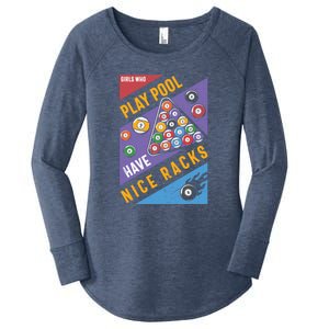 Father's Day Play Pool Have Nice Racks Billiards Player Gift For Dad Women's Perfect Tri Tunic Long Sleeve Shirt