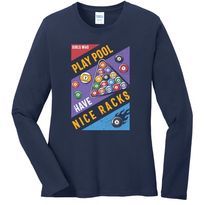 Father's Day Play Pool Have Nice Racks Billiards Player Gift For Dad Ladies Long Sleeve Shirt