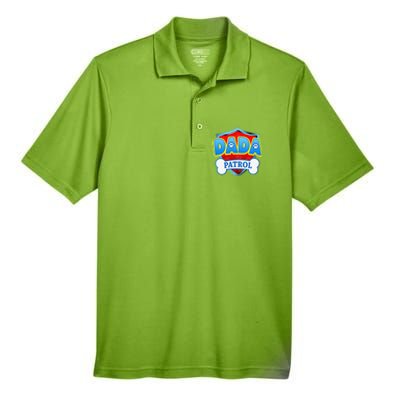 Funny DADA Patrol Dog Mom, Dad For Women Men's Origin Performance Piqué Polo