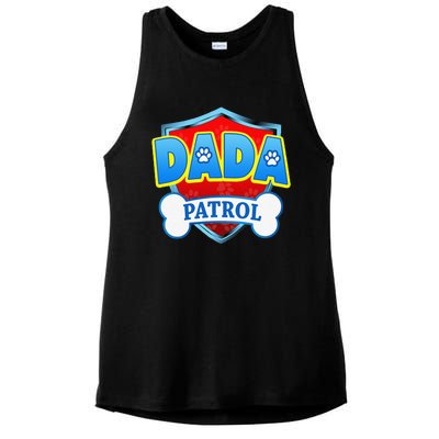 Funny DADA Patrol Dog Mom, Dad For Women Ladies PosiCharge Tri-Blend Wicking Tank