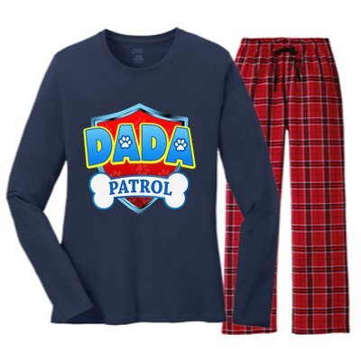 Funny DADA Patrol Dog Mom, Dad For Women Women's Long Sleeve Flannel Pajama Set 