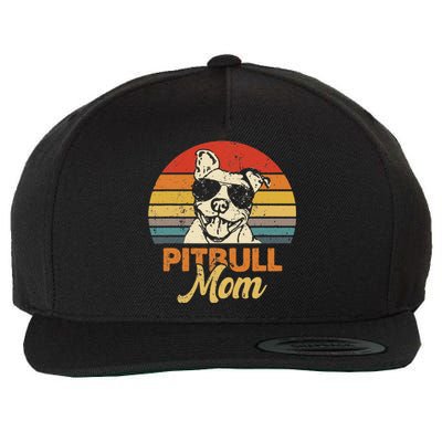 Funny Dog Pitbull Mom Pittie Mom Mother's Day Wool Snapback Cap