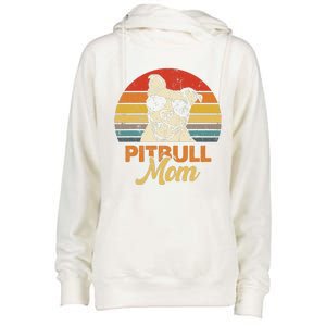 Funny Dog Pitbull Mom Pittie Mom Mother's Day Womens Funnel Neck Pullover Hood