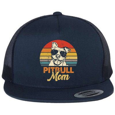 Funny Dog Pitbull Mom Pittie Mom Mother's Day Flat Bill Trucker Hat