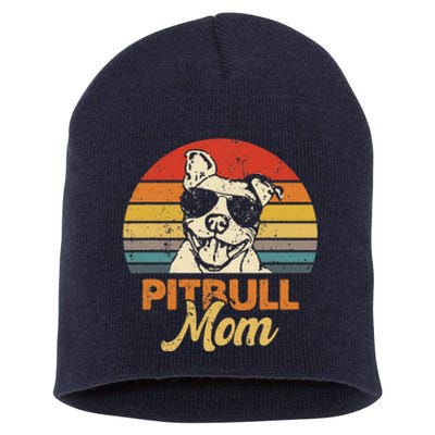 Funny Dog Pitbull Mom Pittie Mom Mother's Day Short Acrylic Beanie