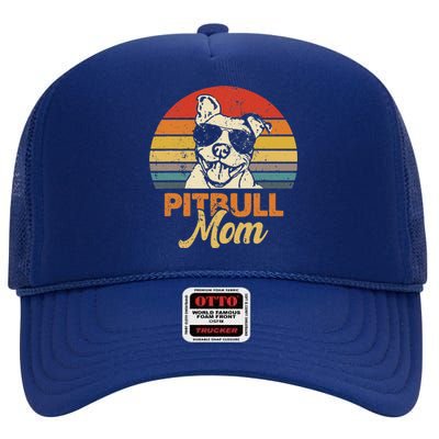 Funny Dog Pitbull Mom Pittie Mom Mother's Day High Crown Mesh Back Trucker Hat