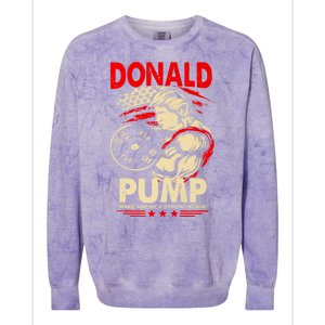 Funny Donald Pump Make America Swole Again Trump 2024 Return Colorblast Crewneck Sweatshirt