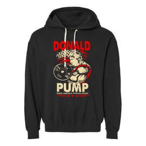 Funny Donald Pump Make America Swole Again Trump 2024 Return Garment-Dyed Fleece Hoodie