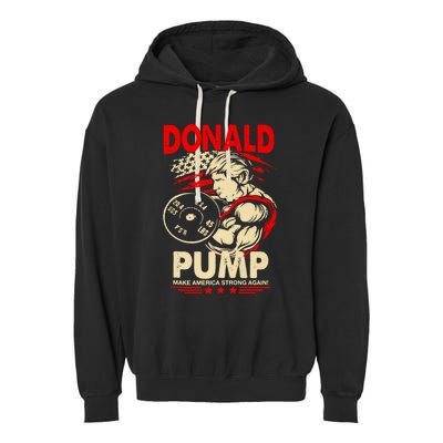 Funny Donald Pump Make America Swole Again Trump 2024 Return Garment-Dyed Fleece Hoodie