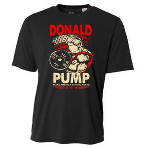 Funny Donald Pump Make America Swole Again Trump 2024 Return Cooling Performance Crew T-Shirt