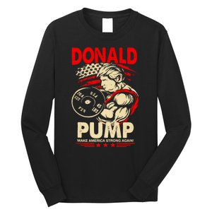 Funny Donald Pump Make America Swole Again Trump 2024 Return Long Sleeve Shirt