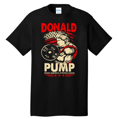 Funny Donald Pump Make America Swole Again Trump 2024 Return Tall T-Shirt