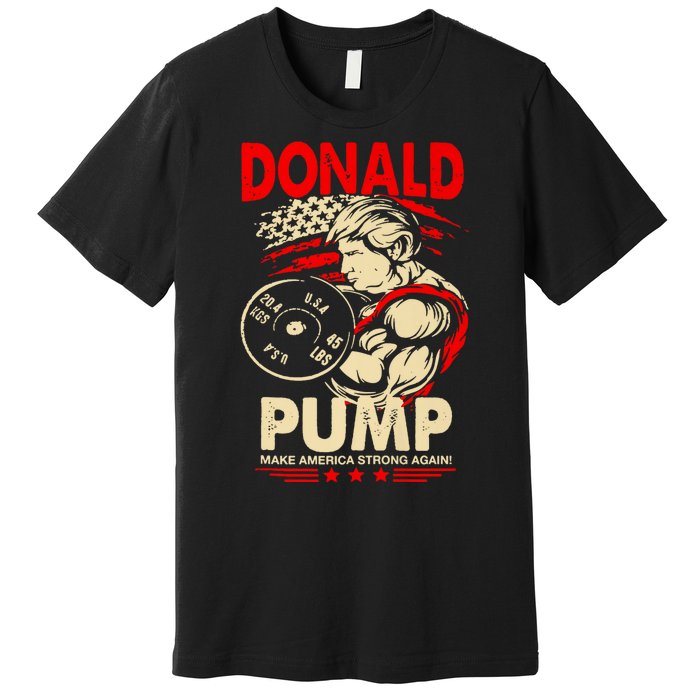 Funny Donald Pump Make America Swole Again Trump 2024 Return Premium T-Shirt