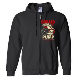 Funny Donald Pump Make America Swole Again Trump 2024 Return Full Zip Hoodie