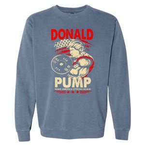 Funny Donald Pump Make America Swole Again Trump 2024 Return Garment-Dyed Sweatshirt