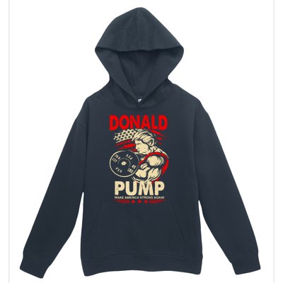 Funny Donald Pump Make America Swole Again Trump 2024 Return Urban Pullover Hoodie