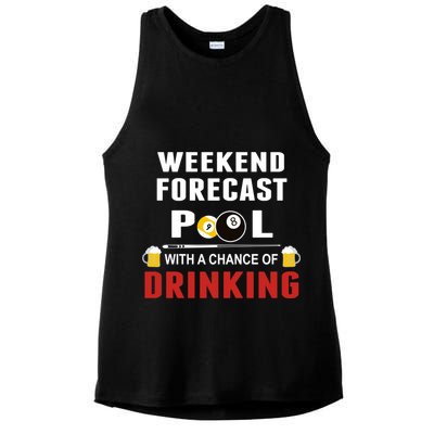 Father's Day POOL WITH A CHANCE OF A DRINKING BILLIARDS POOL Gift For Dad Ladies PosiCharge Tri-Blend Wicking Tank