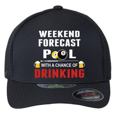 Father's Day POOL WITH A CHANCE OF A DRINKING BILLIARDS POOL Gift For Dad Flexfit Unipanel Trucker Cap