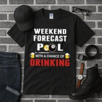 Father's Day POOL WITH A CHANCE OF A DRINKING BILLIARDS POOL Gift For Dad Tall T-Shirt