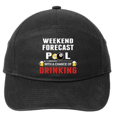 Father's Day POOL WITH A CHANCE OF A DRINKING BILLIARDS POOL Gift For Dad 7-Panel Snapback Hat