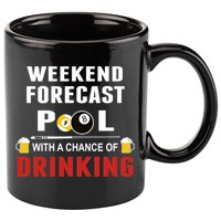 Father's Day POOL WITH A CHANCE OF A DRINKING BILLIARDS POOL Gift For Dad 11oz C Handle Ceramic Mug