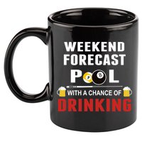 Father's Day POOL WITH A CHANCE OF A DRINKING BILLIARDS POOL Gift For Dad 11oz C Handle Ceramic Mug