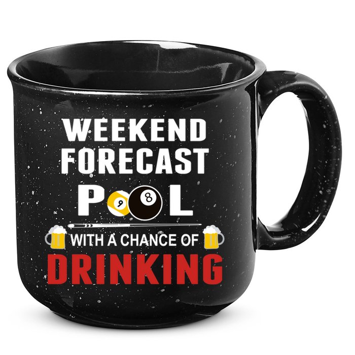 Father's Day POOL WITH A CHANCE OF A DRINKING BILLIARDS POOL Gift For Dad 15oz Campfire Ceramic Mug
