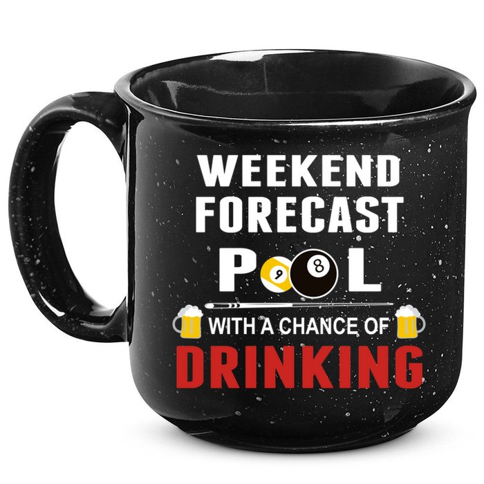 Father's Day POOL WITH A CHANCE OF A DRINKING BILLIARDS POOL Gift For Dad 15oz Campfire Ceramic Mug