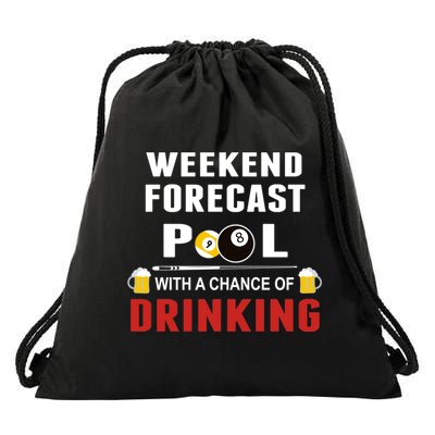 Father's Day POOL WITH A CHANCE OF A DRINKING BILLIARDS POOL Gift For Dad Drawstring Bag