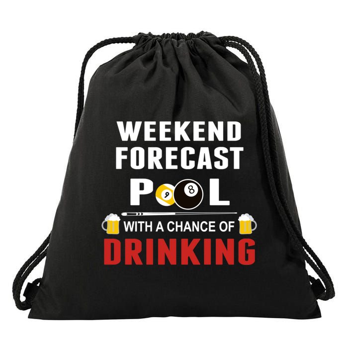Father's Day POOL WITH A CHANCE OF A DRINKING BILLIARDS POOL Gift For Dad Drawstring Bag