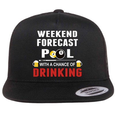Father's Day POOL WITH A CHANCE OF A DRINKING BILLIARDS POOL Gift For Dad Flatbill Hat