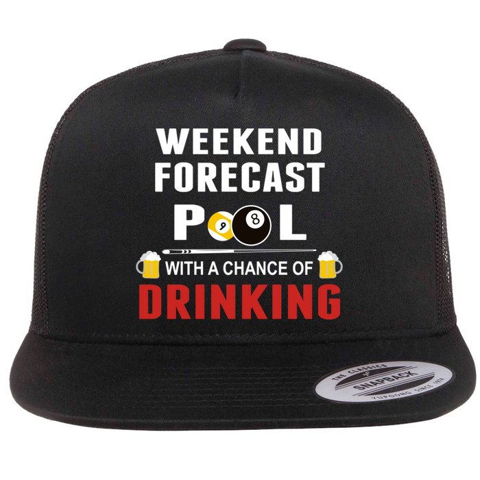 Father's Day POOL WITH A CHANCE OF A DRINKING BILLIARDS POOL Gift For Dad Flatbill Hat