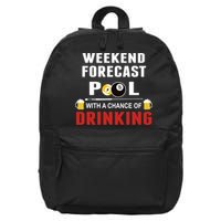 Father's Day POOL WITH A CHANCE OF A DRINKING BILLIARDS POOL Gift For Dad 16 in Basic Backpack