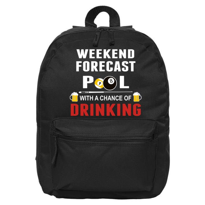 Father's Day POOL WITH A CHANCE OF A DRINKING BILLIARDS POOL Gift For Dad 16 in Basic Backpack