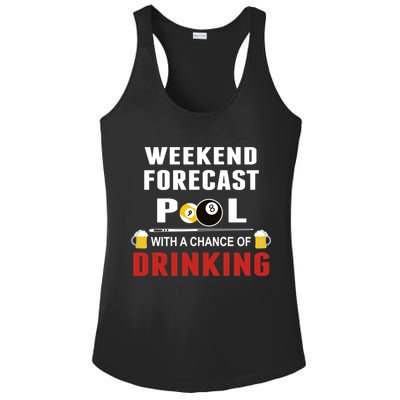Father's Day POOL WITH A CHANCE OF A DRINKING BILLIARDS POOL Gift For Dad Ladies PosiCharge Competitor Racerback Tank