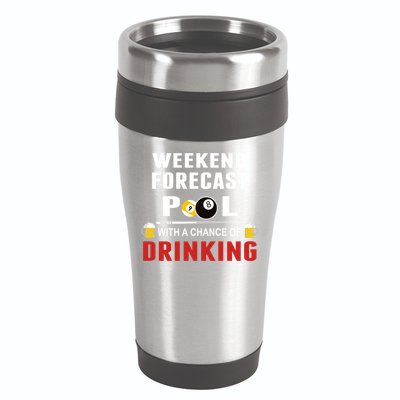 Father's Day POOL WITH A CHANCE OF A DRINKING BILLIARDS POOL Gift For Dad 16oz Travel Tumbler